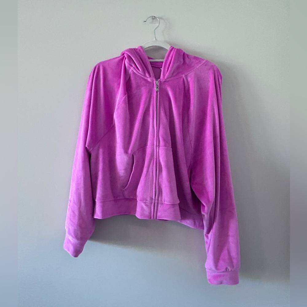 VICTORIA SECRET • Barbie Pink Velour Zipper Jacket • XL •